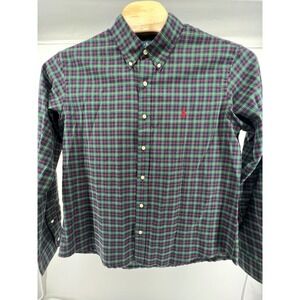 Ralph Lauren Men's Plaid Button Down Shirt Long Sleeve Red Pony Logo Size XL